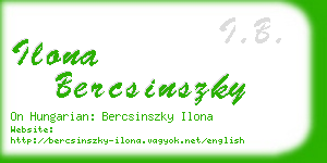 ilona bercsinszky business card